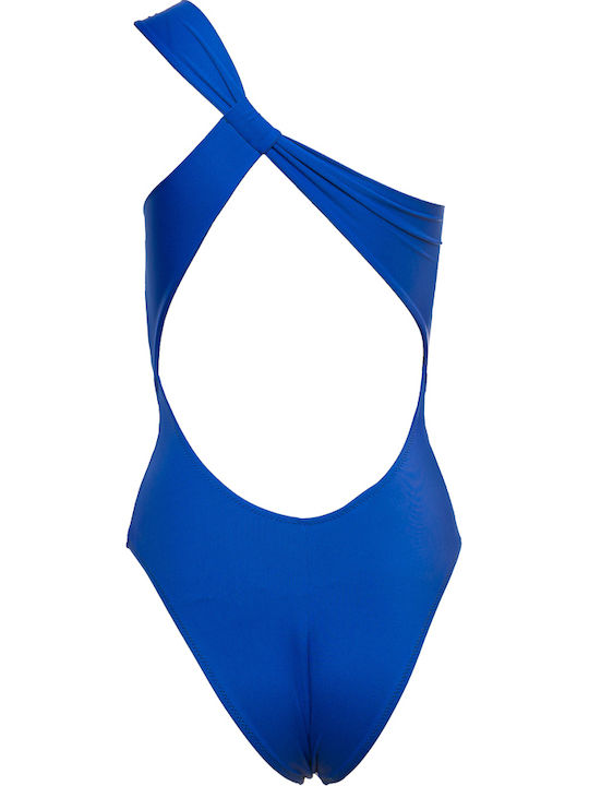 One Shoulder Swimsuit Blue