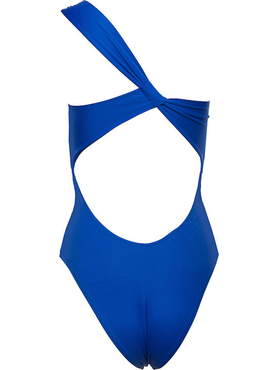 One Shoulder Swimsuit Blue