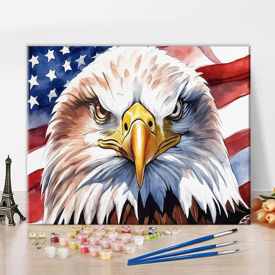 Diy Paint By Numbers Eagle Usa Flag 40x50cm Acrylic Paints