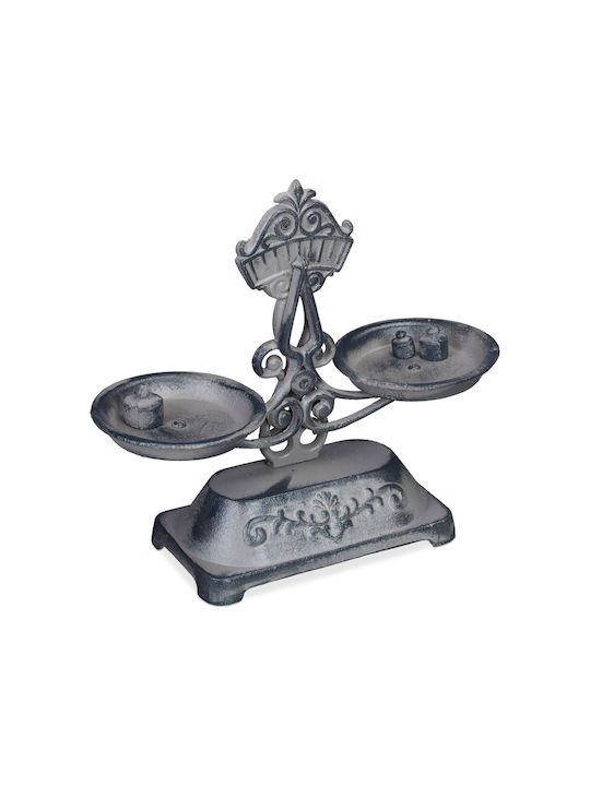 Rustic Decorative Scale 3 Weights 13g 27g 51g Cast Iron 24 X 27 X 10.5 Cm