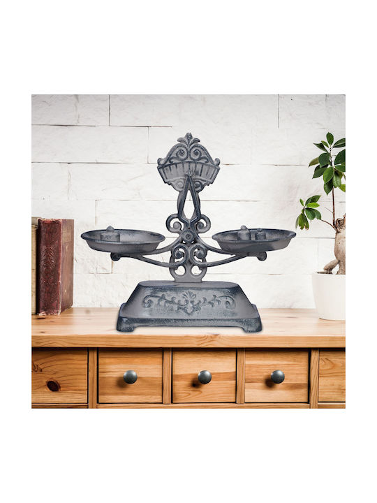 Rustic Decorative Scale 3 Weights 13g 27g 51g Cast Iron 24 X 27 X 10.5 Cm