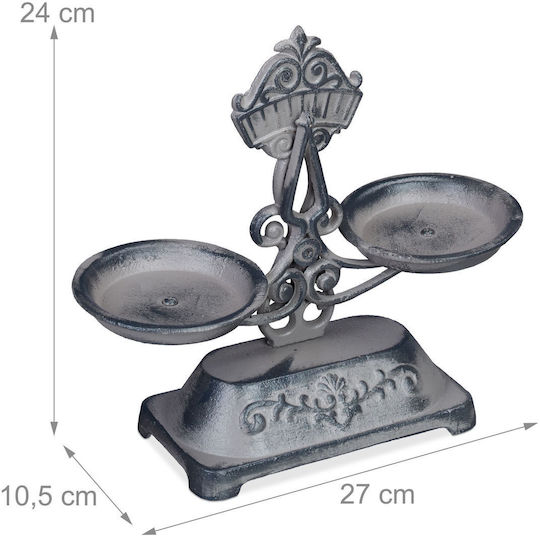 Rustic Decorative Scale 3 Weights 13g 27g 51g Cast Iron 24 X 27 X 10.5 Cm