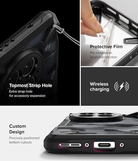 Ringke Fusion X Back Cover Plastic / Silicone 2mm Black (OnePlus 13)