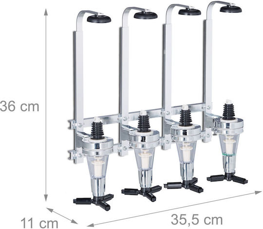 Wall Dispenser 4 Bottles Relaxdays 36 X 35.5 X 11 Cm