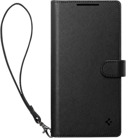 Spigen Wallet S Synthetisches Leder / Leder Schwarz (Galaxy S25+)