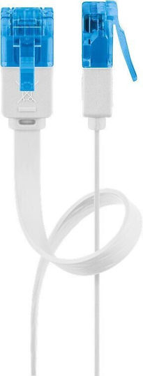 Goobay Flat U/UTP Cat.6a Ethernet Network Cable 7m White 1pcs