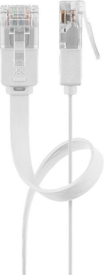 Goobay Flaches U/UTP Kat.6 (Gigabit) Netzwerkkabel Ethernet 3m Weiß