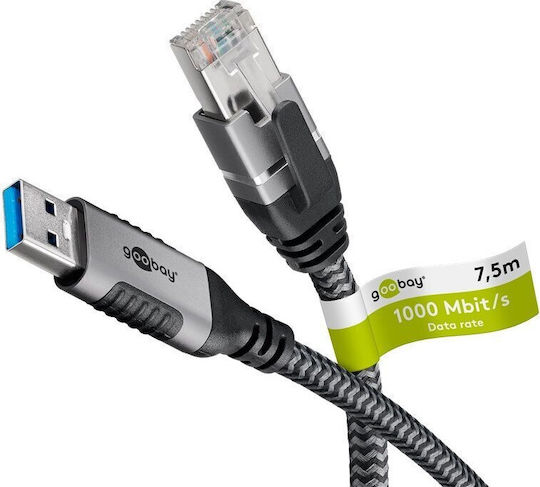 Goobay USB 2.0 Cable USB-A male - RJ45 Γκρι 7.5m 70693