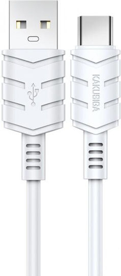 Kakusiga KSC-710 USB 2.0 Cable USB-C male - USB-A 15W Λευκό 1.2m KSC-710-C-WH