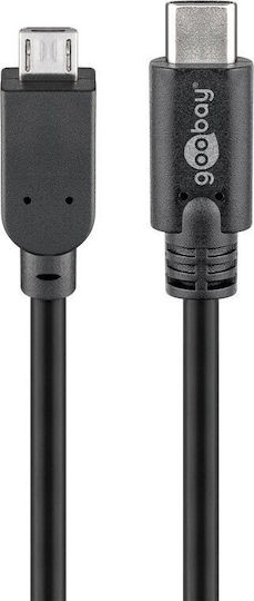 Goobay 67993 USB 2.0 Cable USB-C male - micro USB-B Μαύρο 1m 67993
