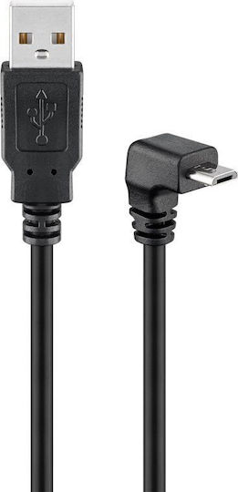 Goobay Unghi (90°) USB 2.0 spre micro USB Cablu Negru 1.8m (95343) 1buc