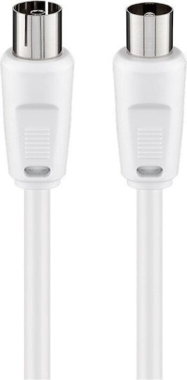 Goobay Καλώδιο Κεραίας Coax male - Coax female Λευκό 5m (26957) 1τμχ