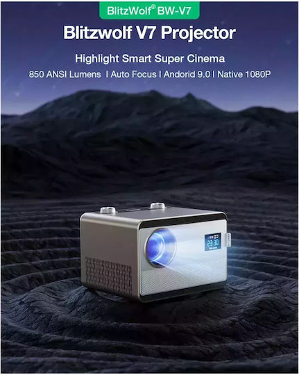 BlitzWolf BW-V7 Mini Projector LCD Full HD Λάμπας LED με Wi-Fi και Ενσωματωμένα Ηχεία