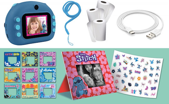 Lisciani Giochi Stitch Παιδική Φωτογραφική Μηχανή με Θερμική Εκτύπωση Οπτικού Ζουμ 25x Μπλε