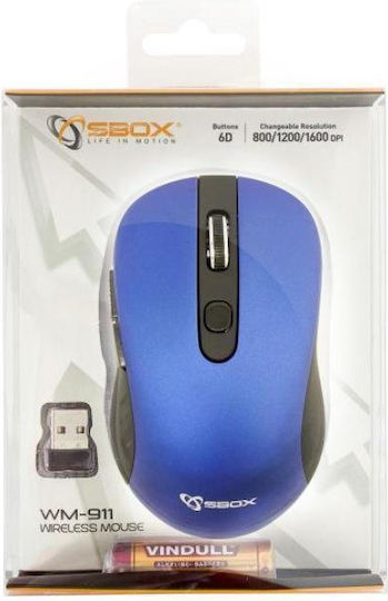 Sbox WM-911 Ασύρματο Ποντίκι Μπλε