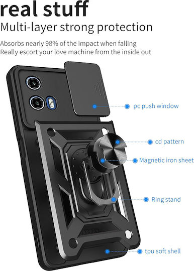 Techsuit Camshield Back Cover Σιλικόνης Μαύρο (Moto G31)