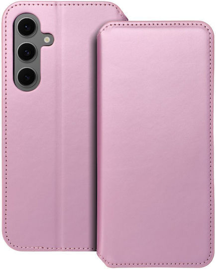 Dual Pocket Book Leather / Plastic Pink (Galaxy S24 FE)
