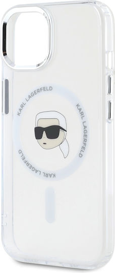 Karl Lagerfeld Karl Head Magsafe Umschlag Rückseite Kunststoff / Silikon Transparent (iPhone 15)
