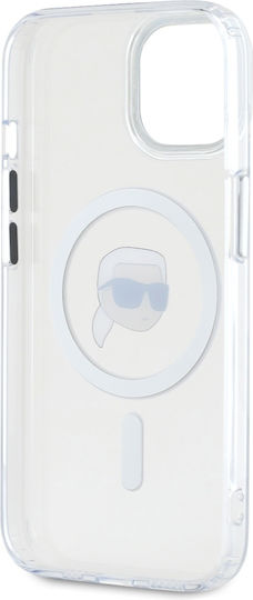 Karl Lagerfeld Karl Head Magsafe Umschlag Rückseite Kunststoff / Silikon Transparent (iPhone 15)