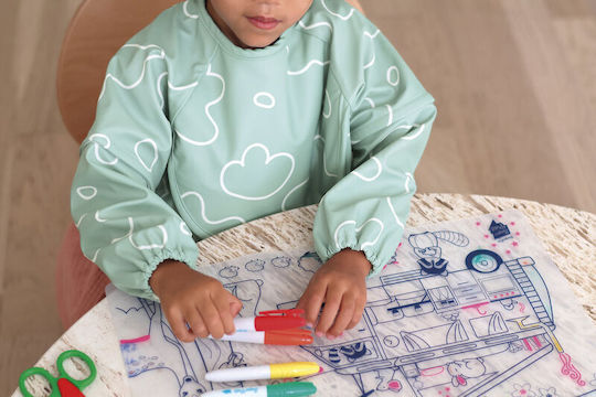 Beaba Impermeabila Salopetă material textil cu Buzunar & Mâneci Sage Green pentru 5 m+