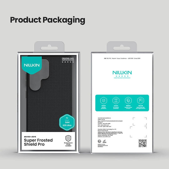 Nillkin Super Frosted Pro Back Cover Plastic / Silicone 0.5mm Waterproof Black (Galaxy S25 Ultra)