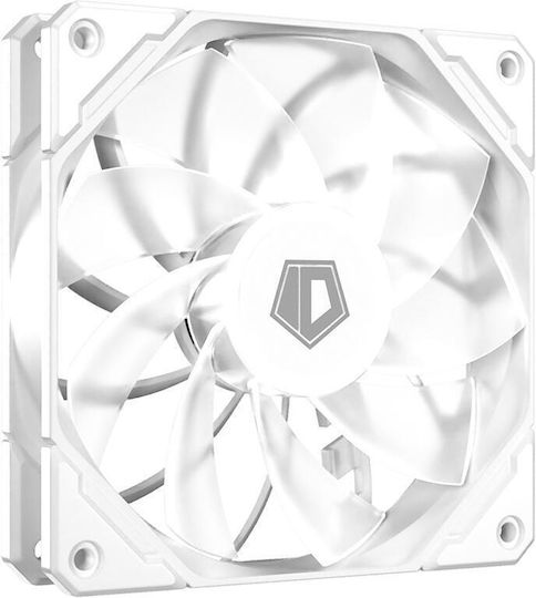 ID-Cooling Ventilator Pentru Carcasă Lamă Inversată 120mm (63cfm) cu Iluminare ARGB și Conexiune 3-Pin / 4-Pin PWM Alb