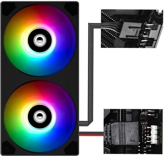 ID-Cooling Ventilator Pentru Carcasă 240mm (56.5cfm) cu Iluminare ARGB și Conexiune 3-Pin / 4-Pin PWM