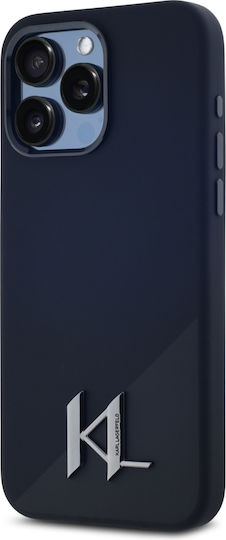 Karl Lagerfeld Initial Umschlag Rückseite Silikon Schwarz (iPhone 15 Pro)