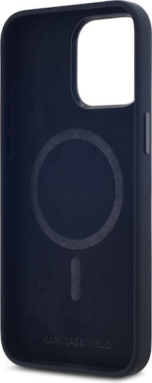 Karl Lagerfeld Initial Umschlag Rückseite Silikon Schwarz (iPhone 15 Pro)