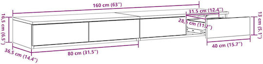 vidaXL Sertar De Pat Din Lemn Pat Maro 160x36.5x16.5cm