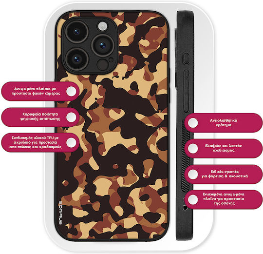 Sonique Camouflage Army Series Case Vivo Y35 4G Vivo Y22 Vivo Y22s Brown 01