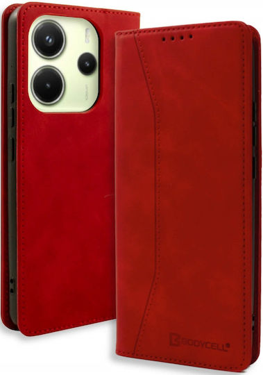 Bodycell Book Piele artificială / Piele Roșu (Redmi Note 14 4G)
