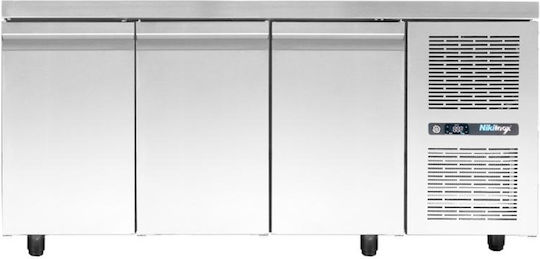 Niki Inox Commercial Refrigerator 458lt with 3 Doors -1/+8°C L185xD70xH88cm