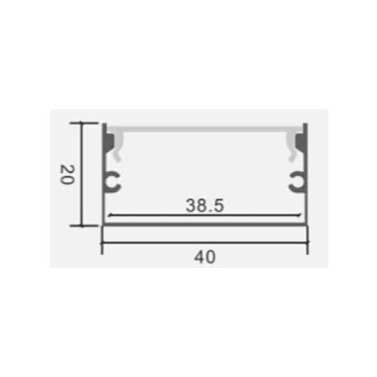 Eurospot Алуминиев Профил за LED Лента 200x4x2см.