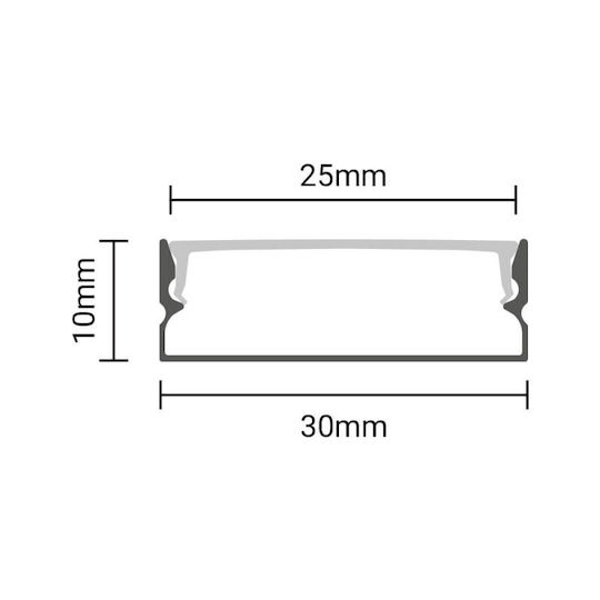 Eurospot Aluminiumprofil für LED-Streifen 200x3x1cm
