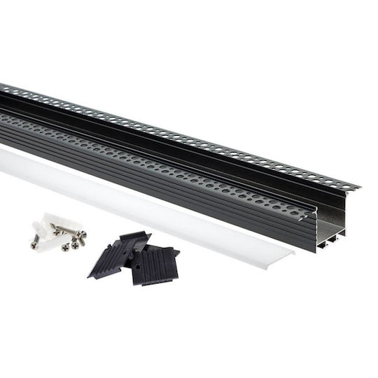 Eurospot Алуминиев Профил за LED Лента с Опал Покритие за Гипсокартон 200x7.1x3.5см.