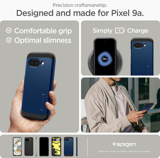 Spigen Tough Задна корица Силикон / Пластмаса 2мм Тъмносин (Google Pixel 9a)