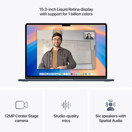 Apple MacBook Air 15.3 IPS Retina Display M4-10-Core 16GB 256GB SSD 10-Core GPU with 35W Charger Dual Port Midnight 70W GR Keyboard