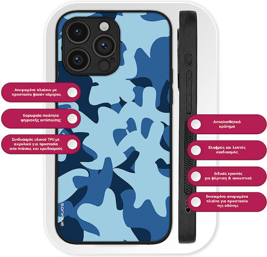 Калъф Sonique Camouflage Army Series за Huawei Pura 70 Pro Син
