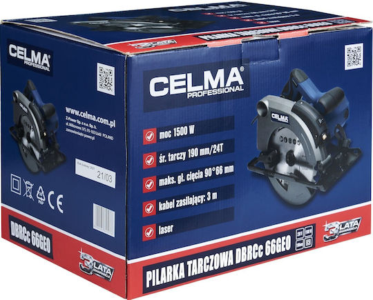 Celma DBRCc66GEO Δισκοπρίονο 1500W με Σύστημα Αναρρόφησης