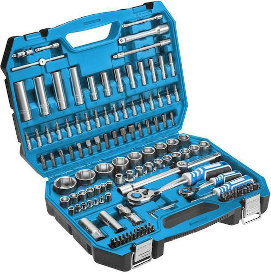Högert Technik Ratschen- & Steckschlüssel-Sets 1\2" & 1\4" 144Stück