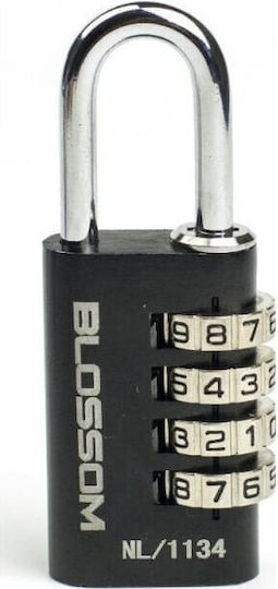Blossom Al11 Aluminium Vorhängeschloss Messing Kombination 20mm Black 1Stück