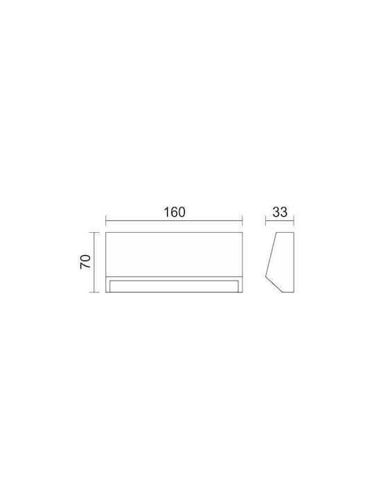 Spot Light Επιτοίχια Εξωτερική Πλαφονιέρα LED 3W με Ρυθμιζόμενο Λευκό Φως