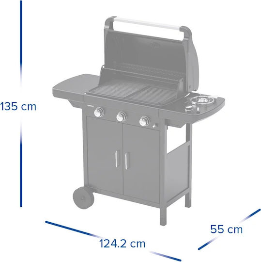 Campingaz Compact 3 EXS Газово Барбекю Решетка 61брx35брсм. с 2 бр 7.5кВт и Страничен Нагревател
