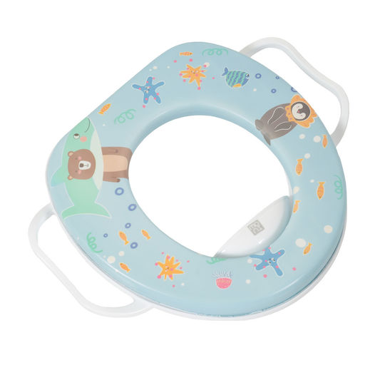 Moni Toddler Toilet Seat Wiggle with Handles and Blue Cushion