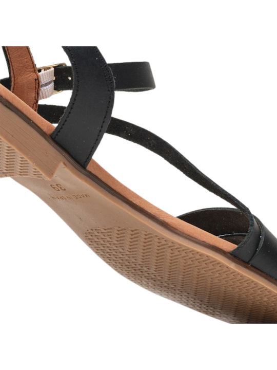 Sandale Casual Damă De Piele Negru