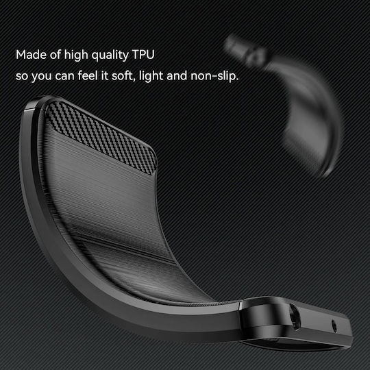 Techsuit Carbon Umschlag Rückseite Silikon Schwarz (Xiaomi Poco F7 Pro)