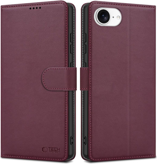 Tech-Protect Wallet Δερματίνης Μπορντό (iPhone 17e / 16e)