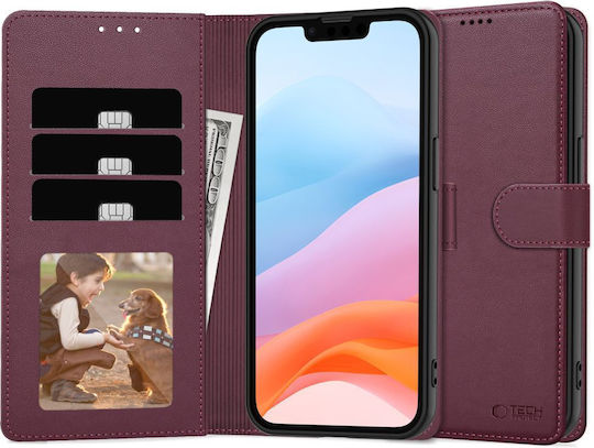 Tech-Protect Wallet Δερματίνης Μπορντό (iPhone 17e / 16e)