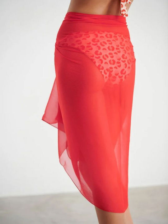 Blu4u Schal Pareo 25383000 Rot
